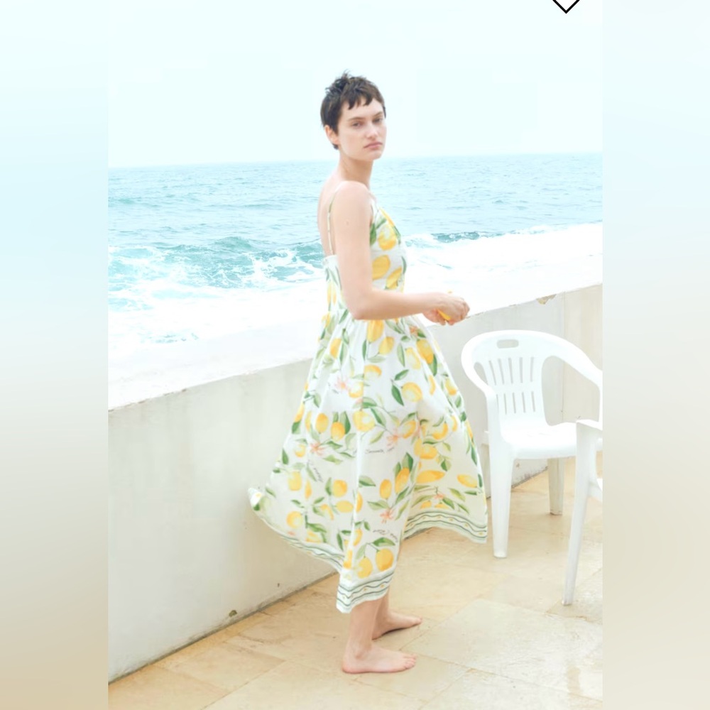 H&M Slip Dress Lemon Print Summer 2025 Collection Size XS Extra Small - Picture 5 of 10